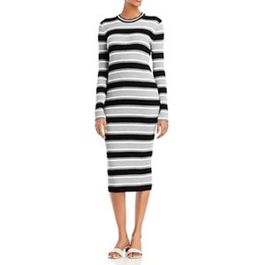 Theory comfy striped body-con midi sweater dress NWT size S